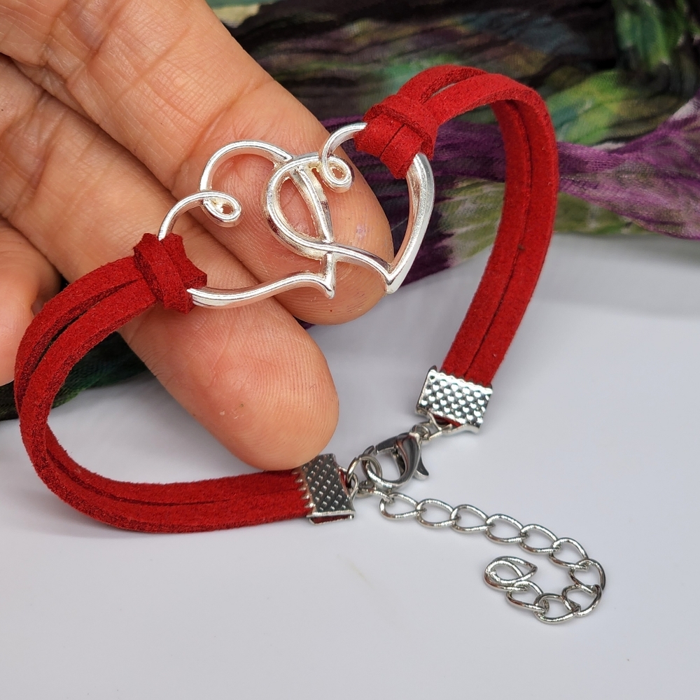🔥10 for $30🔥 bundle HEART Red Suede Bracelet/Chain